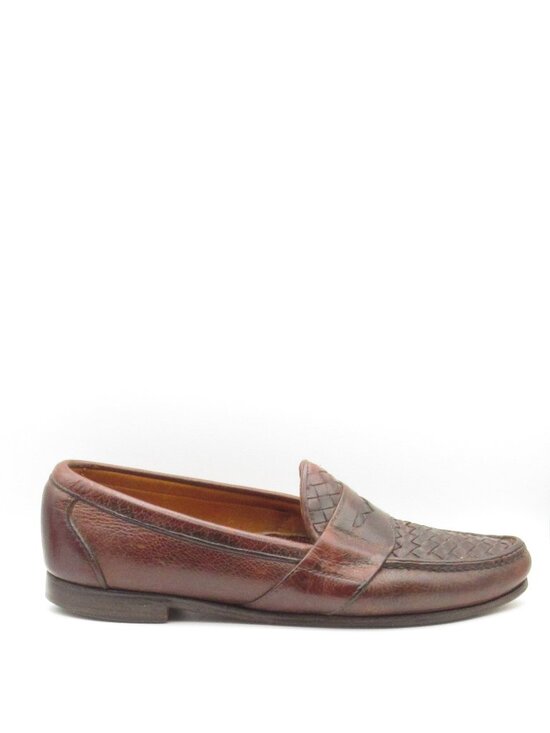 Vintage FootJoy Brown Leather Woven Penny Loafers Size 10 D Made in USA 79726 main image 12